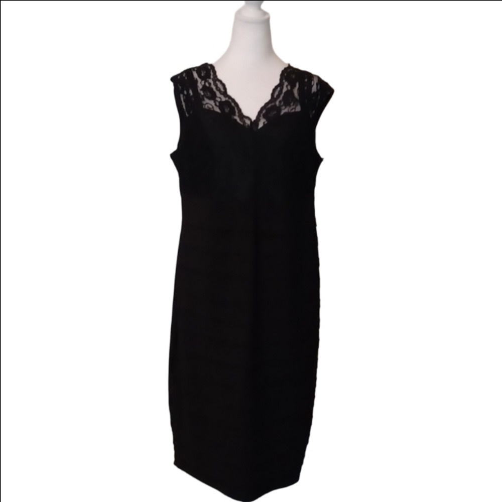 -- B Darlin Black Sleeveless V-Neck Sheath Dress Women's Size 14/15